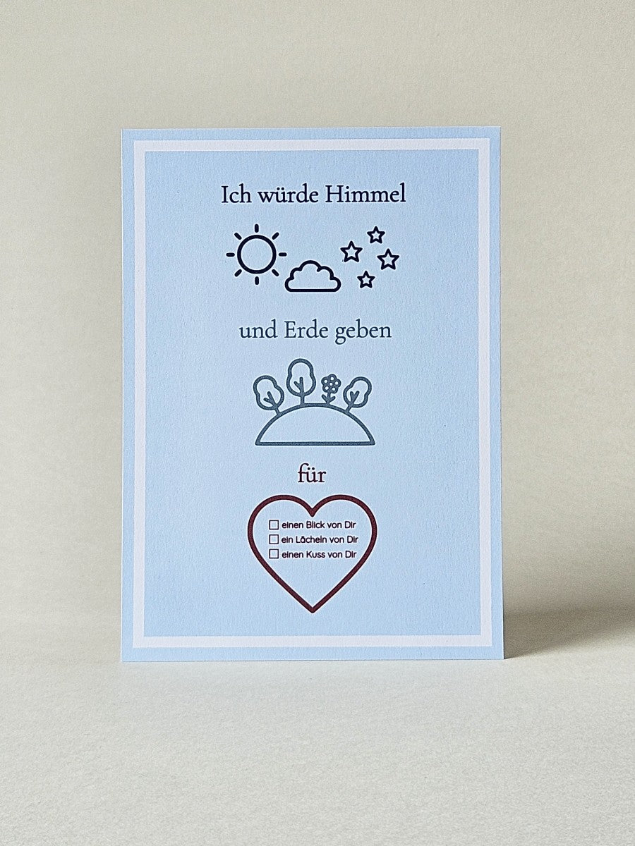 Sample pack with romantic postcard